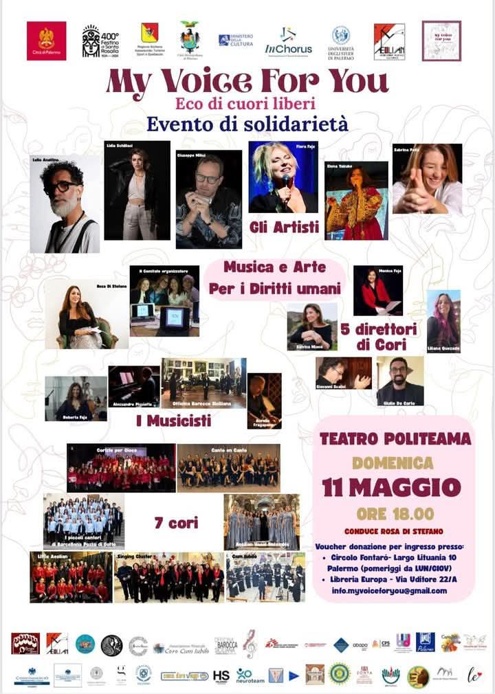 Locandina my voice for you 11 Maggio