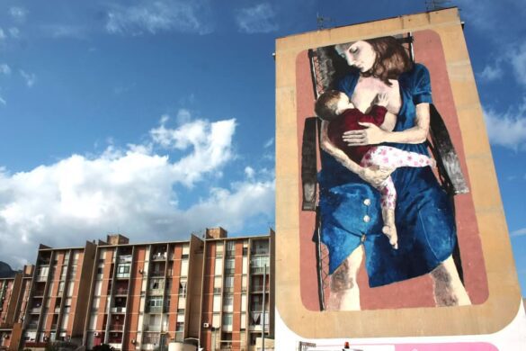 passeggiata socio-culturale Arruspigghiati allo sperone murales sangu e latti